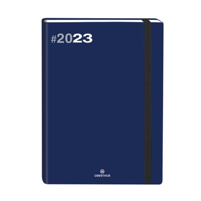 3664447135076-Agenda à élastique Flex - 1 semaine sur 2 pages - 22 x 28 cm - bleu marine - Oberthur--0