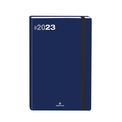 3664447135120-Agenda à élastique Flex - 1 semaine sur 2 pages - 17 x 24,5 cm - bleu marine - Oberthur--0