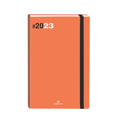3664447135144-Agenda à élastique Flex - 1 semaine sur 2 pages - 17 x 24,5 cm - corail - Oberthur--0