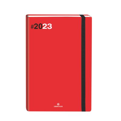 3664447135168-Agenda à élastique Flex - 1 semaine sur 2 pages - 17 x 24,5 cm - rouge - Oberthur--0