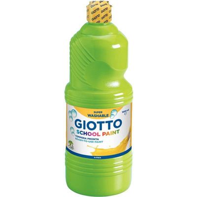 8000825977114-Giotto School - Gouache ultra lavable - vert clair - bouteille d'1 L--0