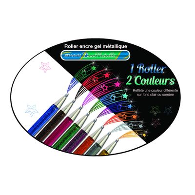0884851024541-Pentel - Roller encre metallique pailletée - 1 mm - noir/rouge--2
