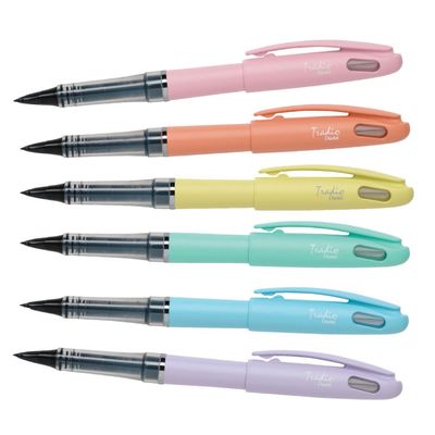 3474371970052-Pentel Tradio Pastel - Feutre plume - corps rose--2