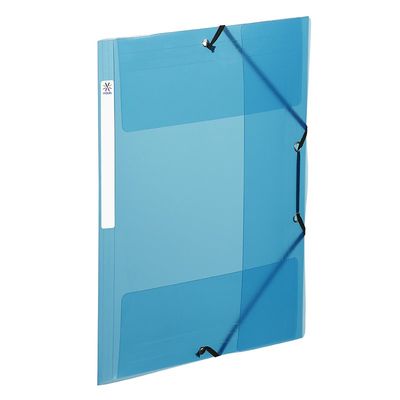 3135251137469-Viquel Propyglass - Chemise polypro à rabats - A4 - bleu - étiquette sur la tranche--0