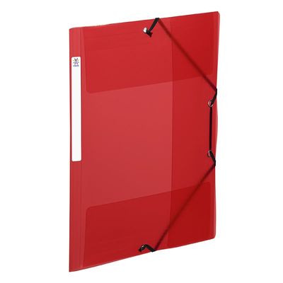 3135251137438-Viquel Propyglass - Chemise polypro à rabats - A4 - rouge - étiquette sur la tranche--0