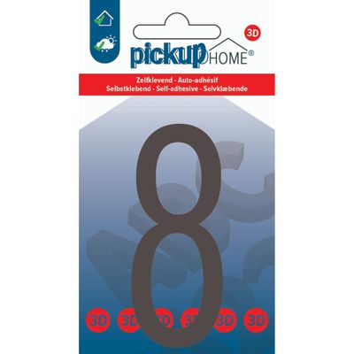 8711234018243-Pickup Home 3D Stockholm - Étiquette autocollante 90 mm - Chiffre 8 - gris--0