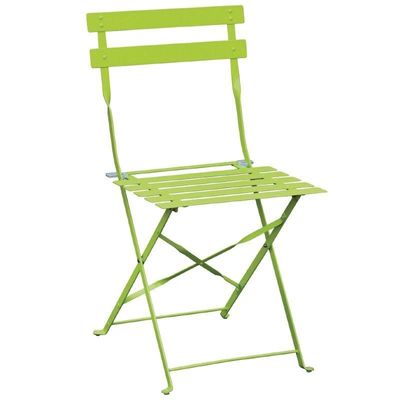3700339880874-Lot de 2 chaises pliantes pour table de terrasse - Vert anis--0