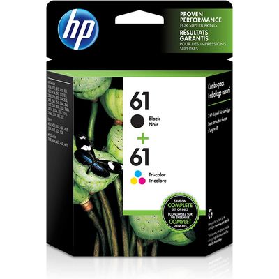 0885631805961-HP 61 - Pack de 2 - noir et 3 couleurs - cartouche d'encre originale (CZ073FN)--0