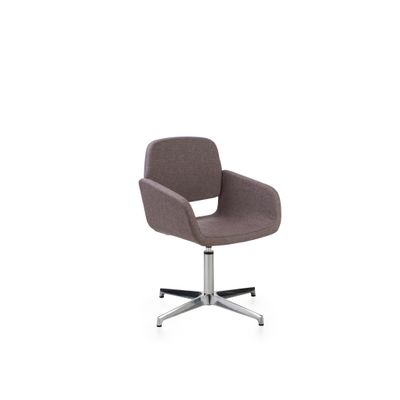 2012349446690-Chaise AITA - dossier bas - siège pivotant - pietement aluminium - tissu gris--0