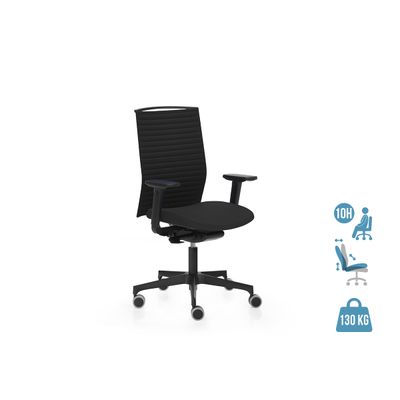 2012349447734-Fauteuil de bureau ergonomique ATIKA - accoudoirs en option - appui-tête non inclus - noir--0