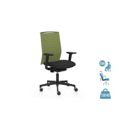 2012349447772-Fauteuil de bureau ergonomique ATIKA - accoudoirs en option - appui-tête non inclus - noir et vert--0