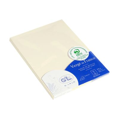 3140290168169-G.LALO Vergé de France - 25 Cartes en papier vergé - 107 x 152 mm - ivoire-Angle gauche-0