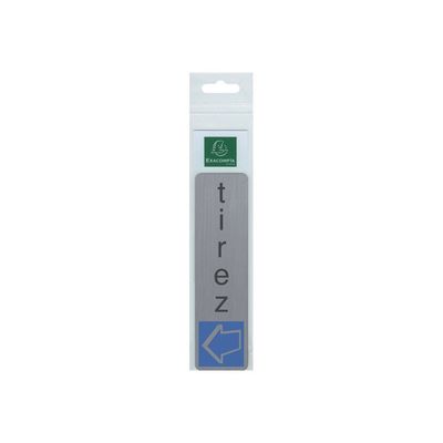 3130630671589-Exacompta - Pictogramme - Tirez - 44 x 165 mm - aluminium brossé-Avant-0
