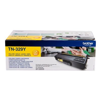4977766735087-Brother TN329 - jaune - cartouche laser d'origine-Avant-2