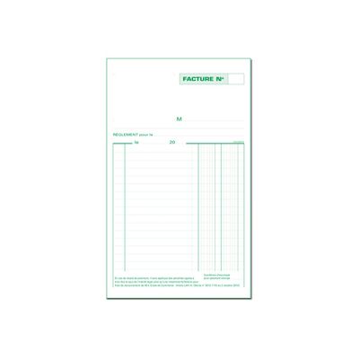 3130632132828-Exacompta - 10 Manifolds Carnets de factures collés en tête - 50 dupli - 22 x 13,5 cm-Avant-1