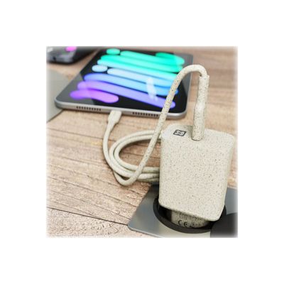 5453003784173-XtremeMac Eco - Câble USB - Lightning (M) pour 24 pin USB-C (M) - 1 m - blanc-Avant-3