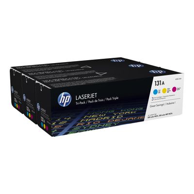 0888182055885-HP 131A - pack de 3 - jaune, cyan, magenta - cartouche laser d'origine-Angle gauche-0