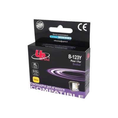 3584770889159-Cartouche compatible Brother LC121/LC123/LC125 - jaune - Uprint-Angle droit-0