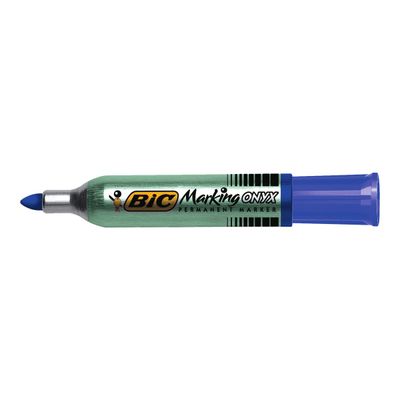 2012349433836-BIC ONYX 1482 - Pack de 12 marqueurs permanents - pointe ogive - bleu-Angle gauche-1