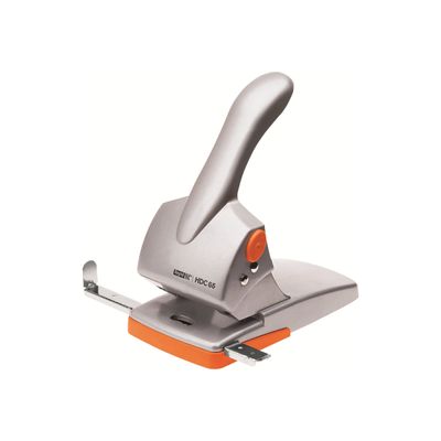 7313469226038-Rapid HDC65 - Perforateur - robuste - 65 feuilles - métal, plastique ABS - orange/gris-Angle gauche-1