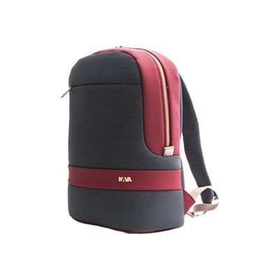 8032572188932-Nava Easy Break - Sac à dos pour ordinateur portable 15,6" avec poche RFID - gris/bordeaux/-Angle droit-0