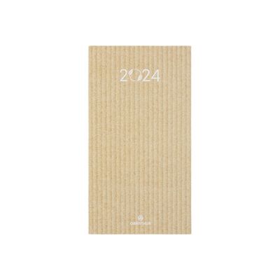 3664447162249-Oberthur - Agenda de poche 1 semaine sur 2 pages - 9,5 x 17,5 mm - kraft naturel - carton recyclé-Avant-0