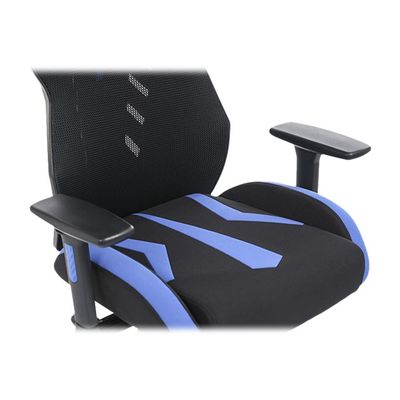 3701338800719-Fauteuil gamer POPER-M - accoudoirs réglables - noir et bleu-Gros plan-9
