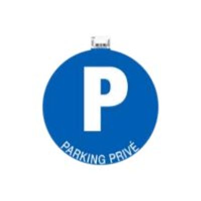 3130630671053-Exacompta - Panneau de signalisation adhésif - Parking privé - 30 cm de diamètre-Avant-0
