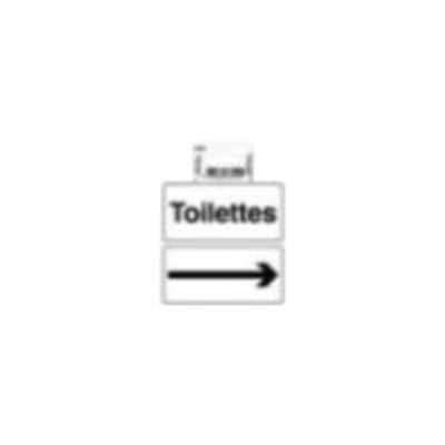 3130630670551-Exacompta - Pictogramme adhésif "toilettes avec flèche" - 100 x 100 mm-Avant-0