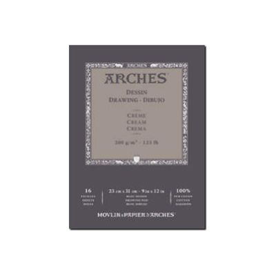 3700417135001-Velin d'Arches - Bloc de papier à dessin - 16 feuilles - 26 x 36 cm - 200g/m² - crème-Avant-0