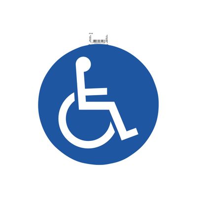 3130630671138-Exacompta - Panneau Parking réservé handicapés - 30 cm de diamètre-Avant-0