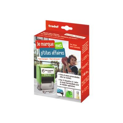 0404051415385-Trodat - Tampon pour vêtements - noir - texte personnalisé - 37 mm-Angle droit-0