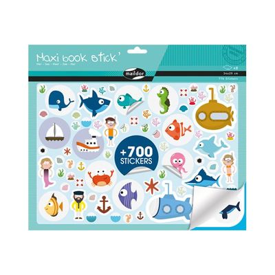 3609510911737-Maildor Maxi Book Stick' - adhésif décoratif - mer - 8 feuilles (pack de 776)-Avant-0