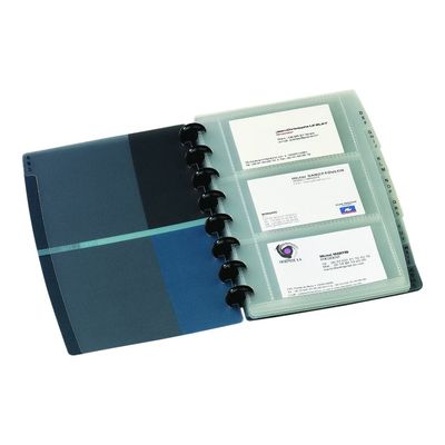 3045050135859-Proline - porte-cartes de visite rechargeable - pour 84 cartes - bleu-Angle gauche-4