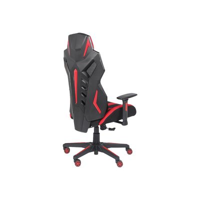 3701338800702-Fauteuil gamer POPER-M - accoudoirs réglables - noir et rouge-Arrière-3