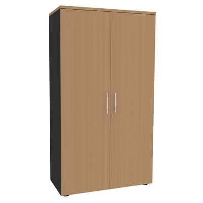 0404000124566-Armoire haute EXPRIM/LOFTER/LEVEL - H180 x L80 x P47 - 2 portes - Corps Anthracite - Dessus et portes i--0
