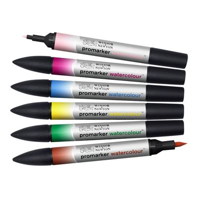 884955073933-ProMarker Watercolour - 6 Marqueurs double pointe - tons floraux-Avant-0