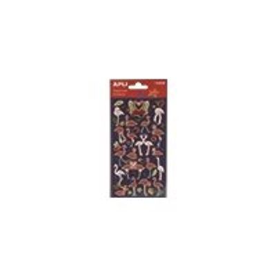 8423614164357-Apli - 1 feuille gommettes flamands roses-Avant-0