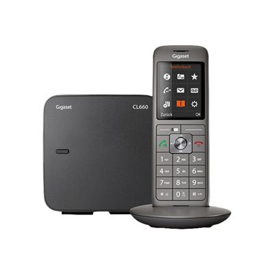 4250366853611-Gigaset CL660A Trio - téléphone sans fil - avec répondeur + 2 combinés supplémentaires - noir-Avant-2