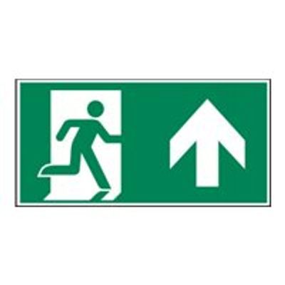 8711234128560-Pickup - Panneau de signalisation - 300 x 150 mm - sortie d'urgence flèche haut - direction-Avant-0