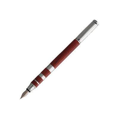 3108722402069-Oberthur Jazz - Stylo plume bois de rose / chrome-Angle gauche-0