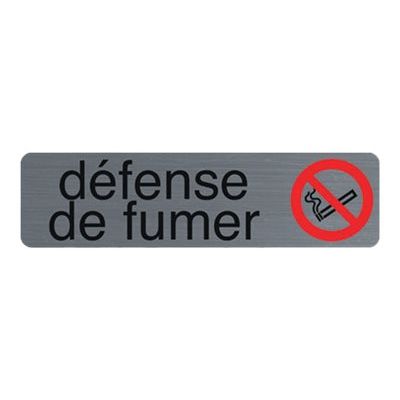3130630671602-Exacompta - Pictogramme - Défense de fumer - 44 x 165 mm - aluminium brossé-Avant-0
