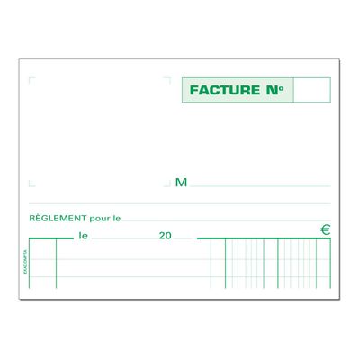 3130632132828-Exacompta - 10 Manifolds Carnets de factures collés en tête - 50 dupli - 22 x 13,5 cm-Gros plan-2