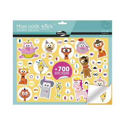 3609510911751-Maildor Maxi Book Stick' - adhésif décoratif - dressed up animals - 8 feuilles (pack de 746)-Avant-1