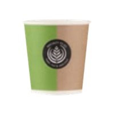 8691444027078-Huhtamaki - 80 Gobelets jetables en carton décorés boisson chaude - vert et marron - 10 cl-Avant-0