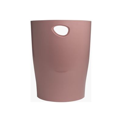 9002493453388-Exacompta Skandi - Corbeille à papier 15L - vieux rose-Avant-0