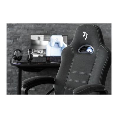 850009447258-Fauteuil de bureau ENZO - accoudoirs fixes - appuie-tête intégré - gris foncé-Gros plan-9
