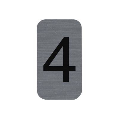 3130630671848-Exacompta - Plaque adhésive chiffre 4 - 25 x 44 mm - aluminium brossé-Avant-0