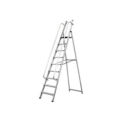 3700092278277-Escabeau - 8 marches - gris et noir-Angle droit-0