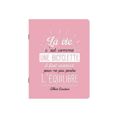 3700572716183-Kiub Typography - Carnet de notes A5 - 60 pages - La vie c'est comme une bicyclette-Avant-0